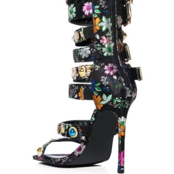 AZALEA WANG" PASTEL PERFECTION BROCADE " ENBODIED GLADIATOR / BLACK (BRAND NEW! - Picture 3 of 5